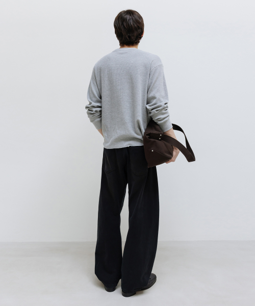 Waffle Crewneck Long Sleeve MELANGE GREY