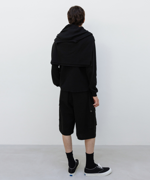 Waffle Crewneck Long Sleeve BLACK