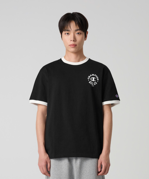 그래픽 프린트 링거 티셔츠 Black