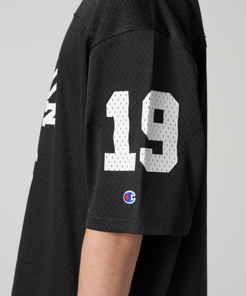 컬리지 메쉬 풋볼 저지 티셔츠 Black