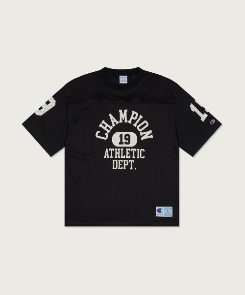 컬리지 메쉬 풋볼 저지 티셔츠 Black
