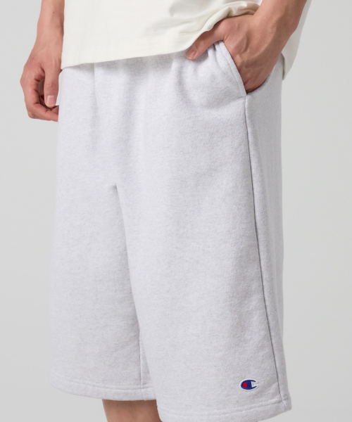 C로고 루즈핏 버뮤다 스웨트 팬츠 Light Grey