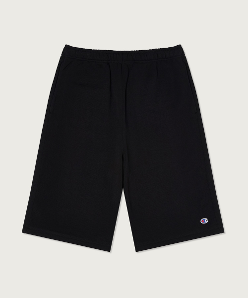 C로고 루즈핏 버뮤다 스웨트 팬츠 Black