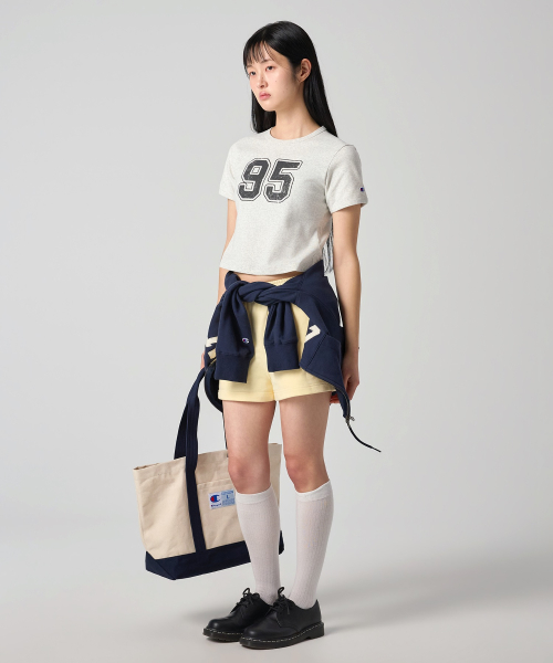 헤리티지 조그택 캔버스 토트백 L Ecru