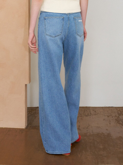 Semi Wide Stripe Denim Pants MU2611DN104M