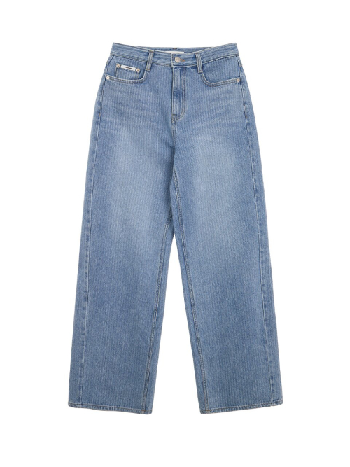 Semi Wide Stripe Denim Pants MU2611DN104M