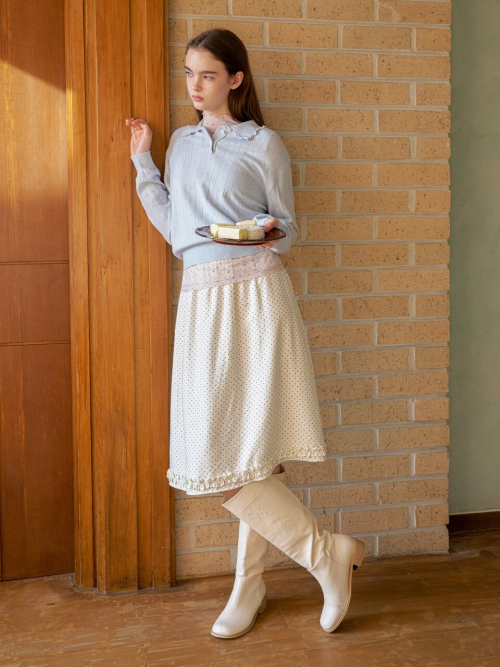 Dotted Frill MidI Skirt MU2611SK104M