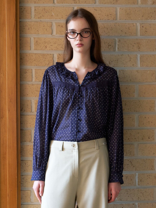 Clover Pattern Ruffle Blouse MU2611BL106M