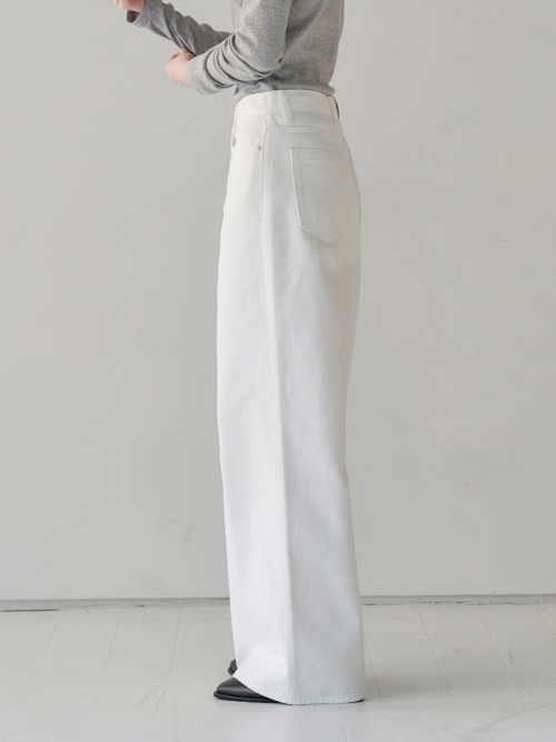 Wide Leg Denim Pants Off White AT6PAA089OW