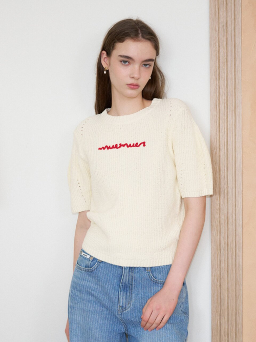 Muemuer Lettering Boucle Pullover MU2611PO104M