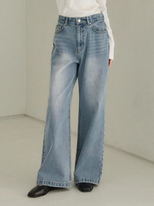 Relaxed fit Wide Denim Pants Blue AT6PAA087LL