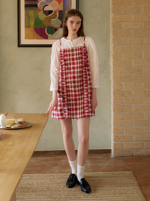 Frill Point Check Dress MU2611OP101M