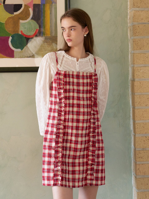 Frill Point Check Dress MU2611OP101M