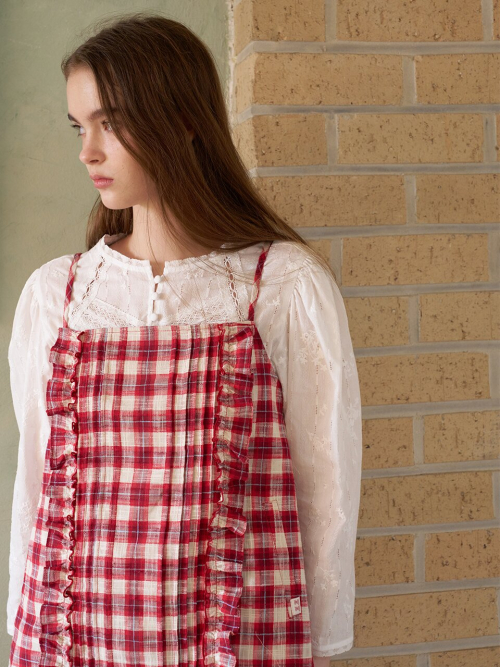 Frill Point Check Dress MU2611OP101M
