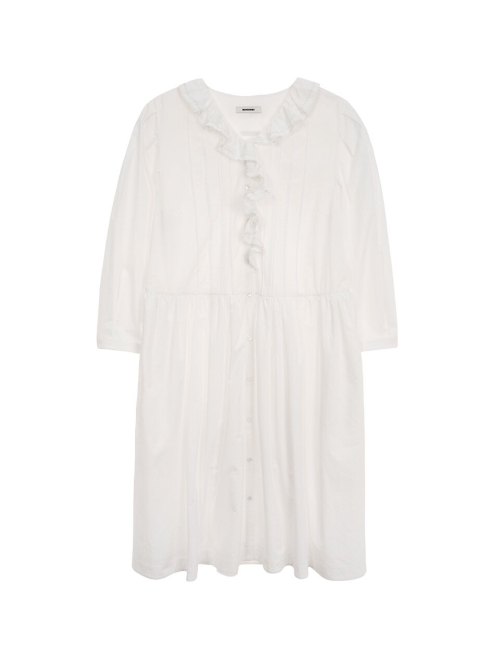 Ruffle Collar Pin-Tuck Dress MU2611OP105M