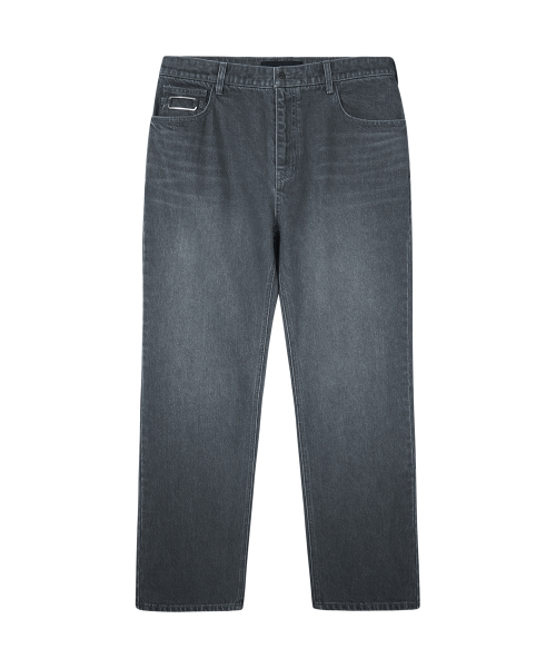 Banding denim pants - grey
