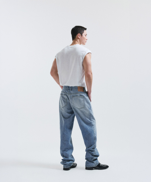 Banding denim pants - blue