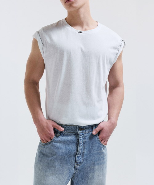 Banding denim pants - blue