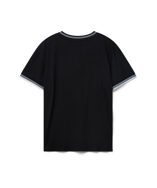 Slub ringer t-shirt - black