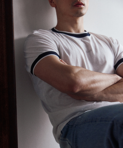 Slub ringer t-shirt - white
