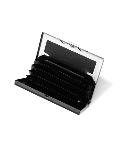 METAL ACCORDION CARD CASE - BLACK