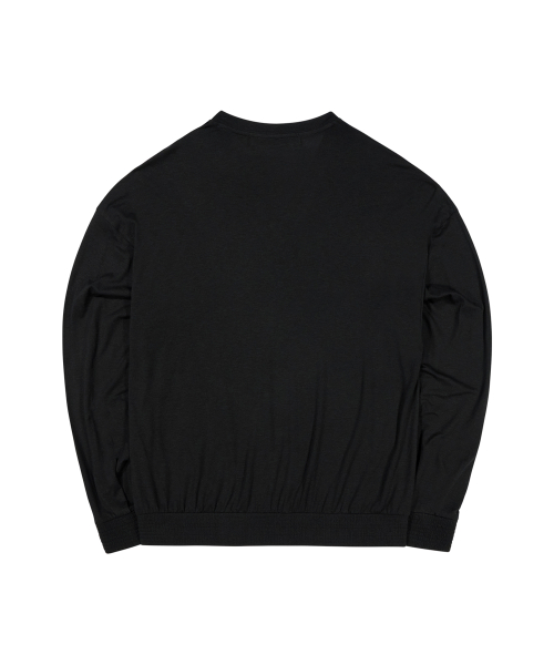 V Neck Banding Longsleeve - black