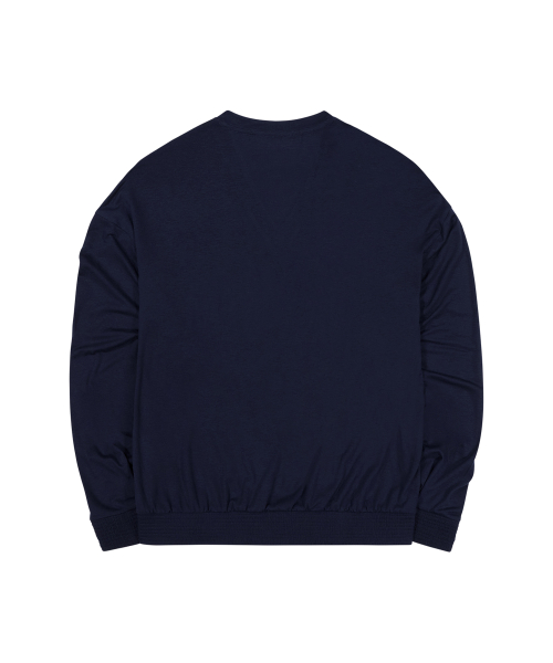 V Neck Banding Longsleeve - navy