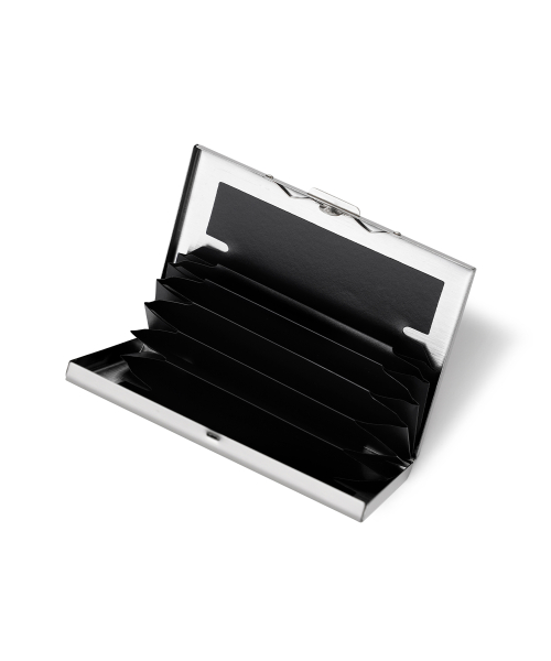 METAL ACCORDION CARD CASE - SILVER