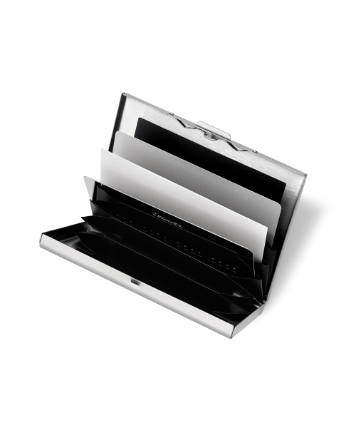 METAL ACCORDION CARD CASE - SILVER