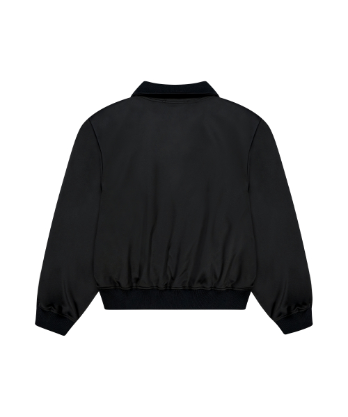 Diagonal track zip-up - black
