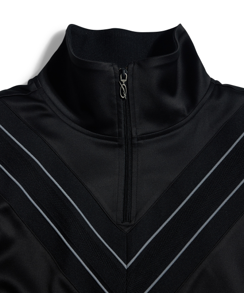 Diagonal track zip-up - black