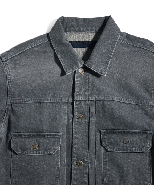 Louver denim jacket - grey
