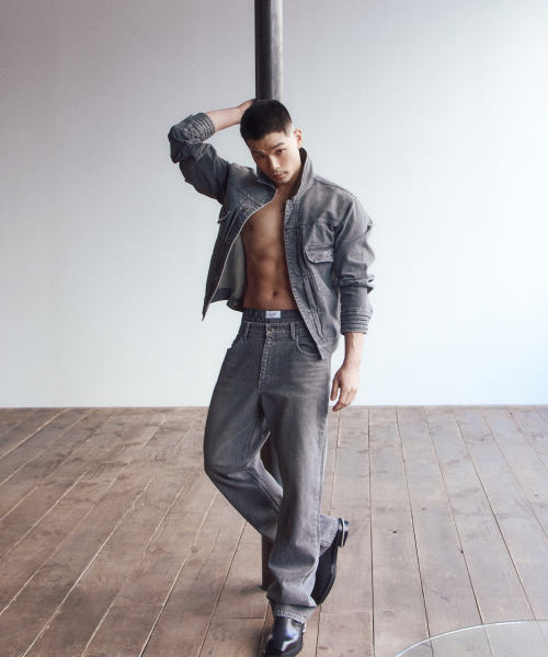 Louver denim jacket - grey