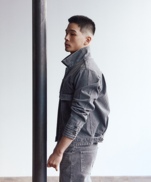 Louver denim jacket - grey
