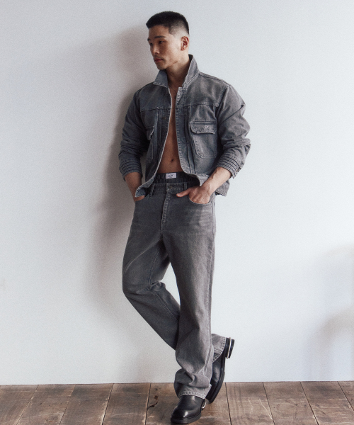 Louver denim jacket - grey