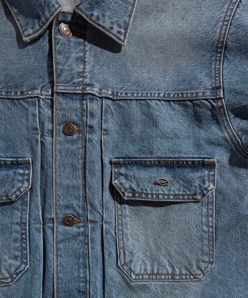 Louver denim jacket - blue