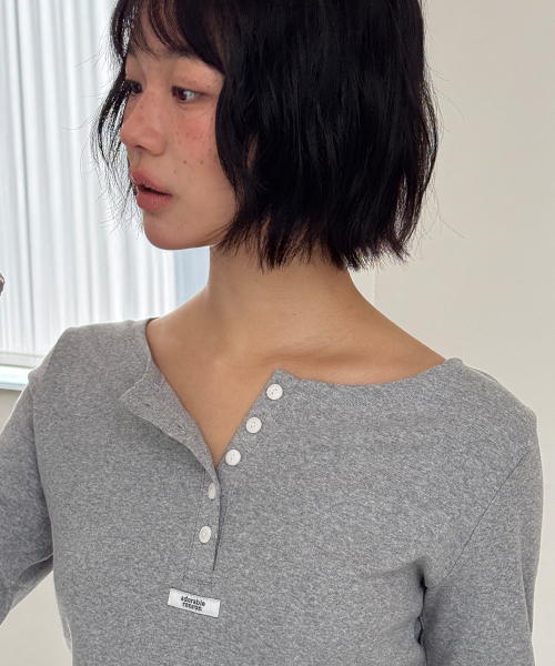 STRAP POCKET HENRYNECK LONG SLEEVE GREY