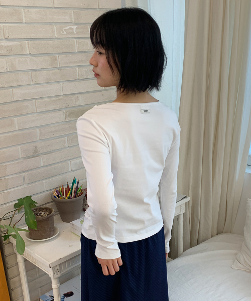 FRILL LAYERED LONG SLEEVE T SHIRT WHITE