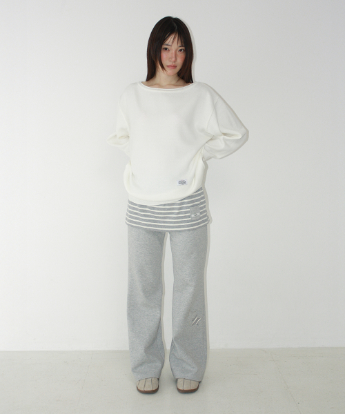 MINI POCKET STRIPE LAYERED PANTSKIRT GREY