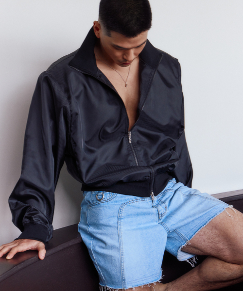 Stripe track jumper - black