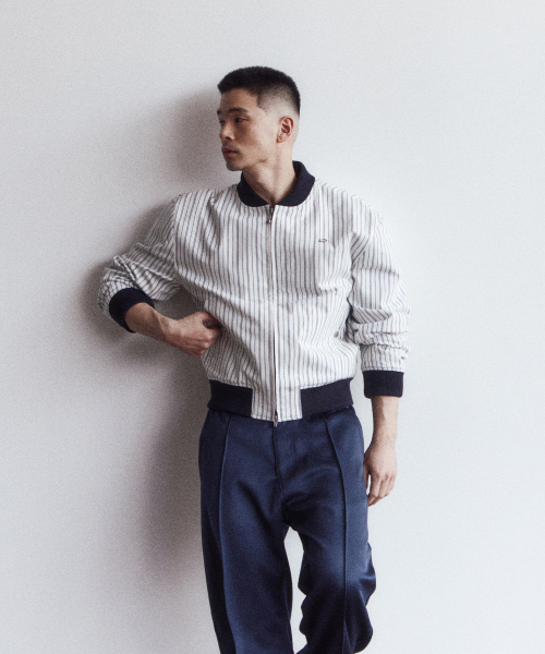 Stripe blouson - white