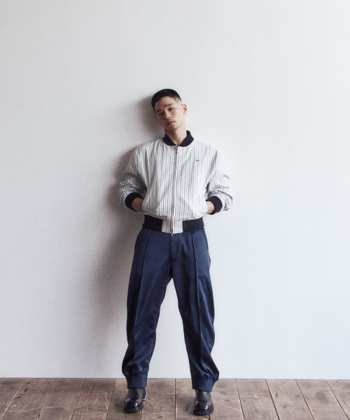 Stripe blouson - white