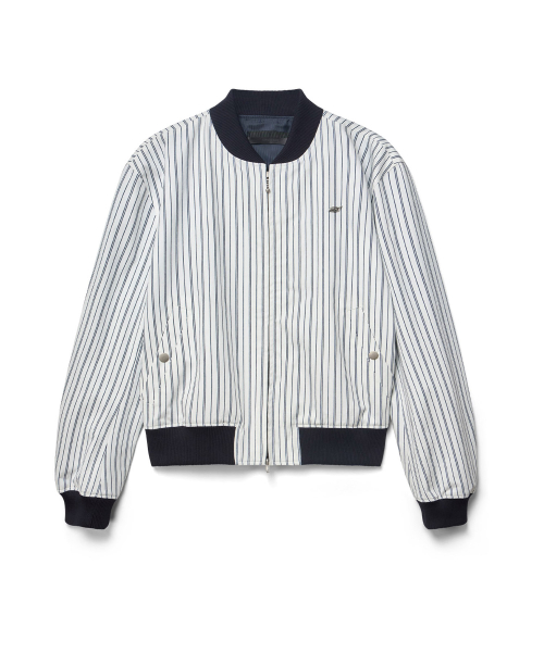 Stripe blouson - white