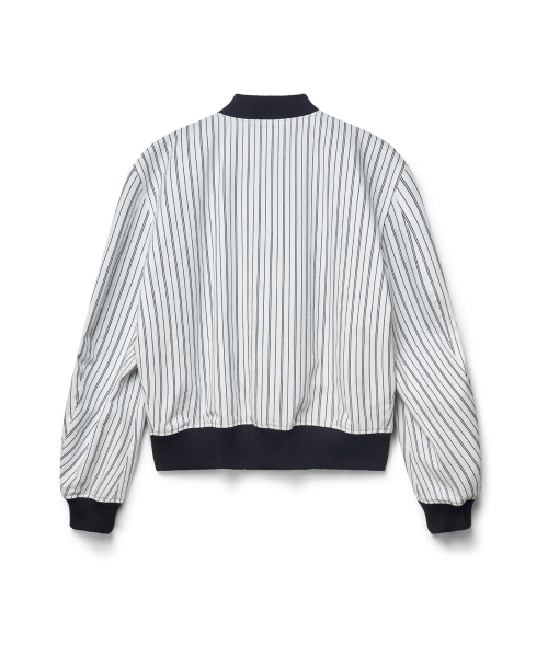 Stripe blouson - white