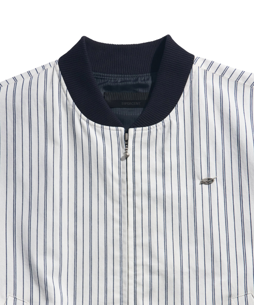 Stripe blouson - white