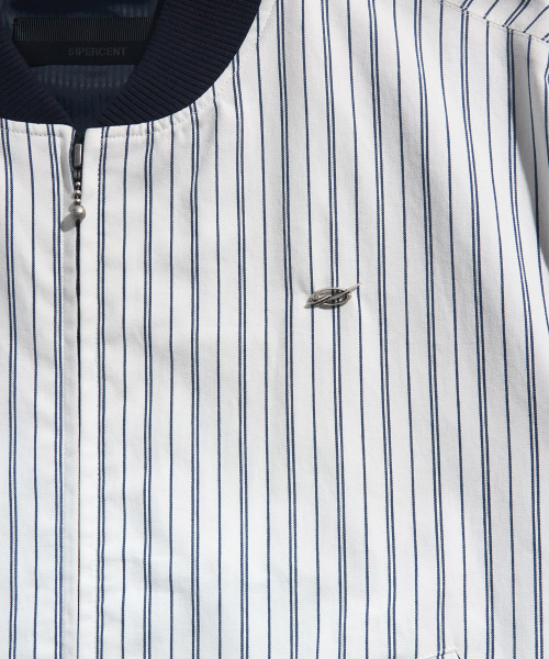 Stripe blouson - white