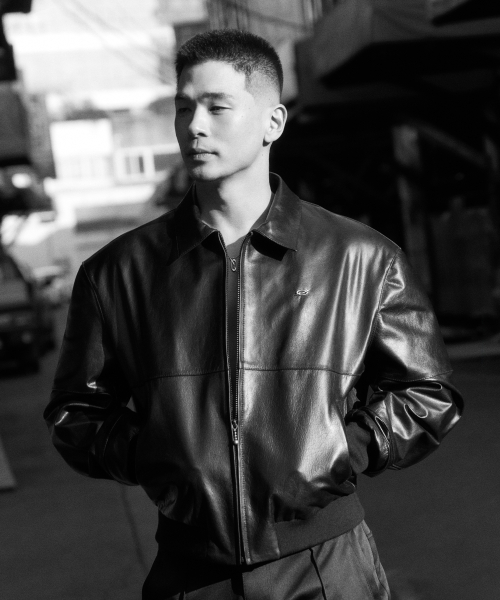 Leather jumper - black
