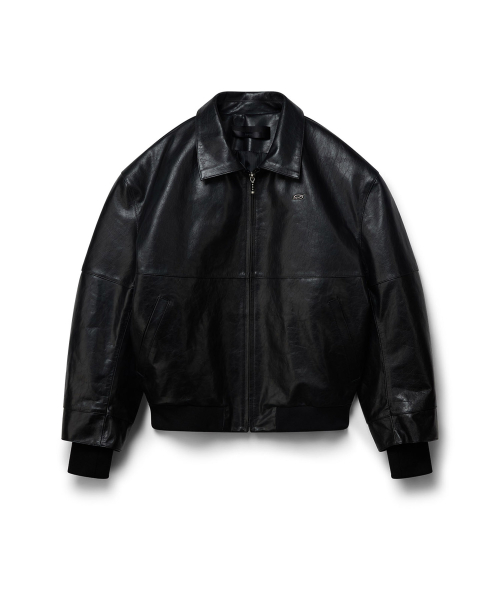 Leather jumper - black