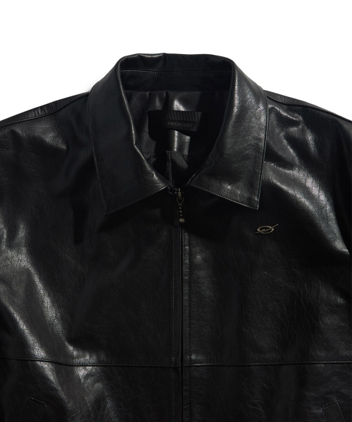 Leather jumper - black