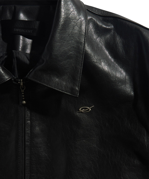 Leather jumper - black